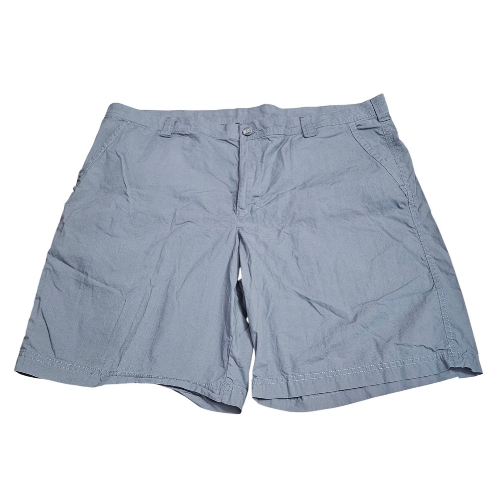Columbia Mens Grey Cotton Flat Front Outdoor Hiking Shorts AM4471 Size 42W 10L